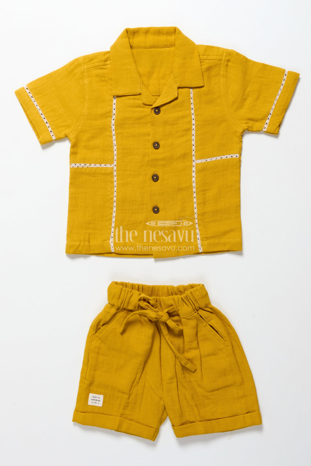 The Nesavu Boys Casual Set Toddler Boys Soft Muslin Set for Playdates and Daily Wear Nesavu Nesavu toddler boys muslin cotton set everyday use playdates warm weather comfort