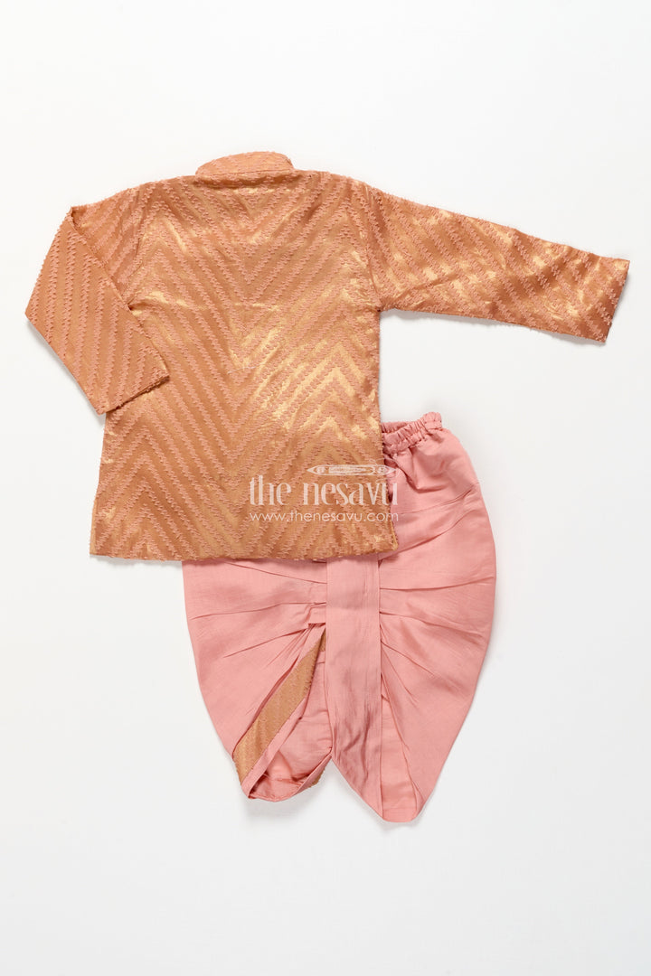 The Nesavu Boys Dothi Set Toddler Boys Traditional Dothi Set for Ethnic Celebrations Nesavu Nesavu toddler boys ethnic dothi set silk blend  perfect traditional functions festive rituals