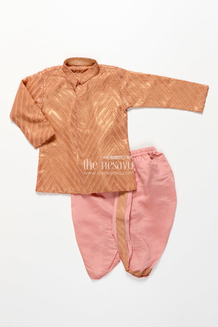 The Nesavu Boys Dothi Set Toddler Boys Traditional Dothi Set for Ethnic Celebrations Nesavu Nesavu toddler boys ethnic dothi set silk blend  perfect traditional functions festive rituals