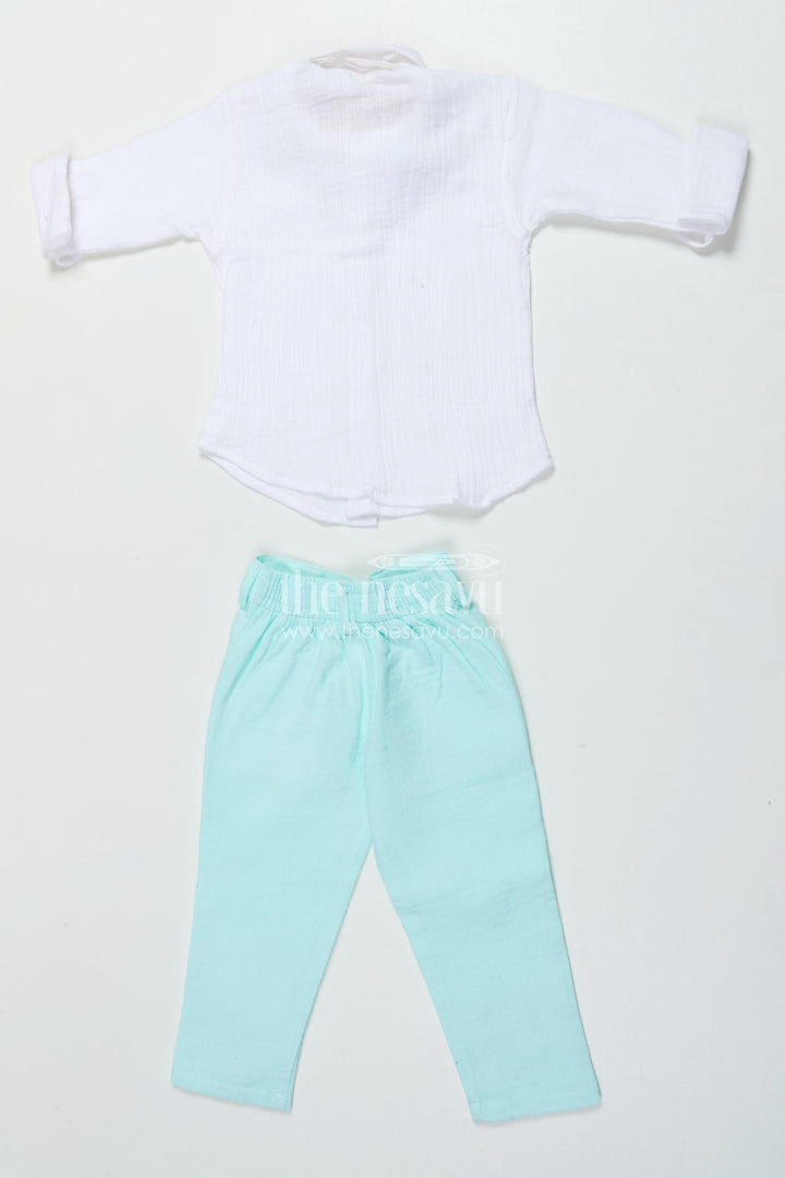 The Nesavu Boys Casual Set Toddler Boys Waistcoat Set for Birthday Parties and Family Celebrations Nesavu Nesavu toddler boys muslin cotton waistcoat set with bow tie for birthdays and formal events