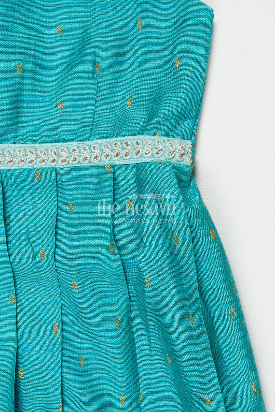 The Nesavu Girls Chanderi Frock Toddler Girl Chanderi Frock for Festive Occasions and Temple Visits Nesavu Nesavu toddler girl chanderi frock for festive events, temple visits and ethnic day wear