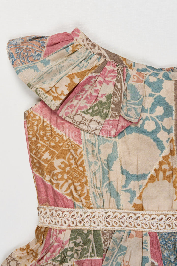 The Nesavu Girls Cotton Frock Toddler Girl Cotton Frock for Everyday Comfort and Fun Outings Nesavu Nesavu toddler girl frock with boho-style digital print for casual days and play