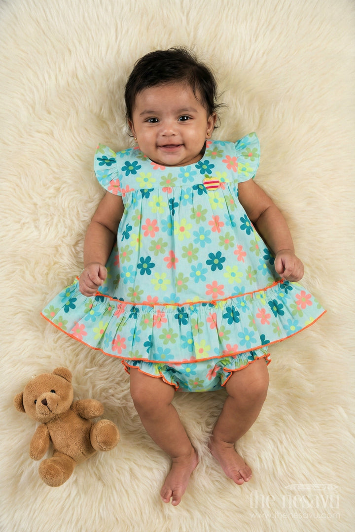 The Nesavu Baby Cotton Frocks Toddler Girl Cotton Frock with Digital Print and Bloomers for Playtime Nesavu Nesavu toddler girl cotton frock with digital print and bloomers for playdates and summer fun