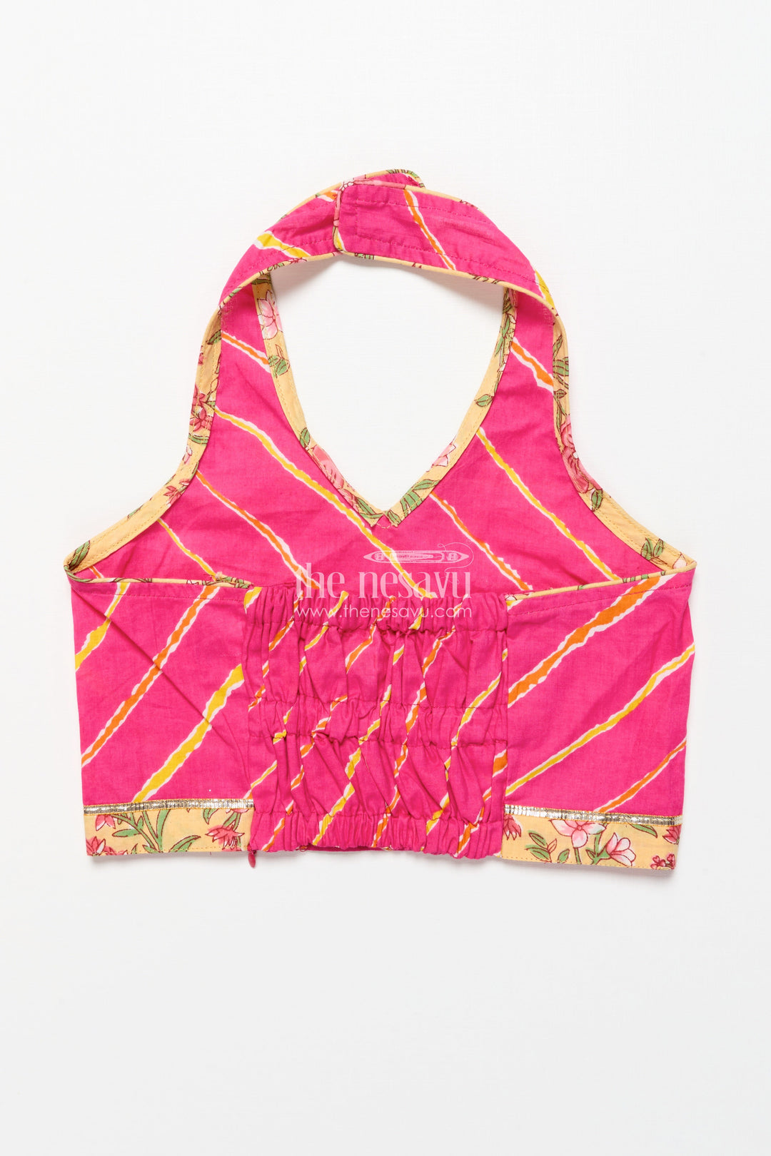 The Nesavu Girls Lehenga Choli Toddler Girl Cotton Lehenga Set for Ethnic School Events and Festive Playdates Nesavu Nesavu toddler girl cotton lehenga choli floral print festive school events