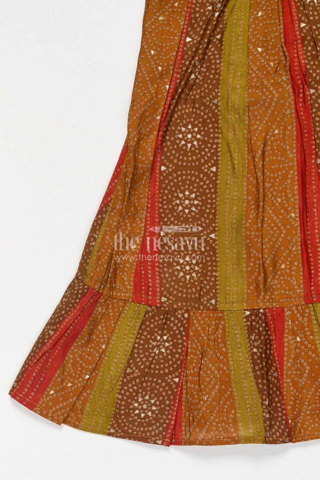 The Nesavu Girls Cotton Frock Toddler Girl Ethnic Frock for School Functions and Festive Days Nesavu Nesavu ethnic toddler girl frock in modal silk for school ethnic day and casual festive events