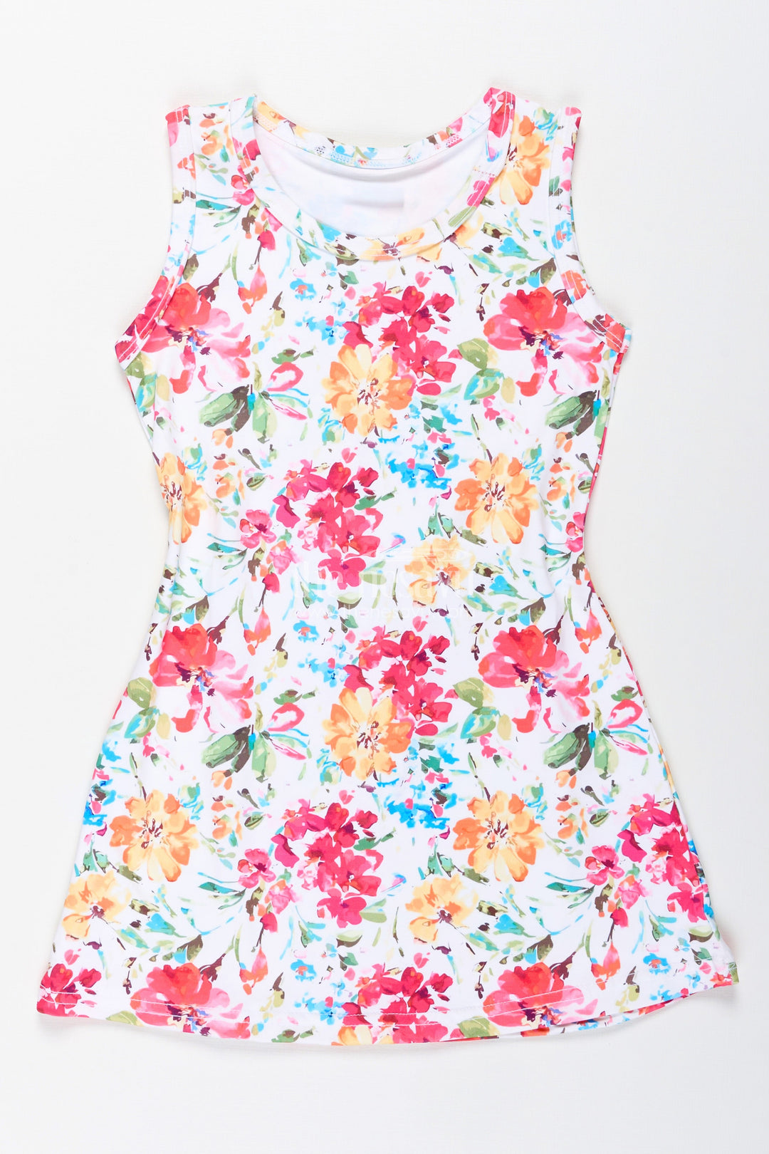 The Nesavu Girls Cotton Frock Toddler Girl Floral Cotton Frock for Birthday Parties and Photoshoots Nesavu 22 (4Y) / Multicolor GFC1891A-22 Nesavu Toddler Girl Floral Cotton Frock Sleeveless Birthday Dress Colorful Prints