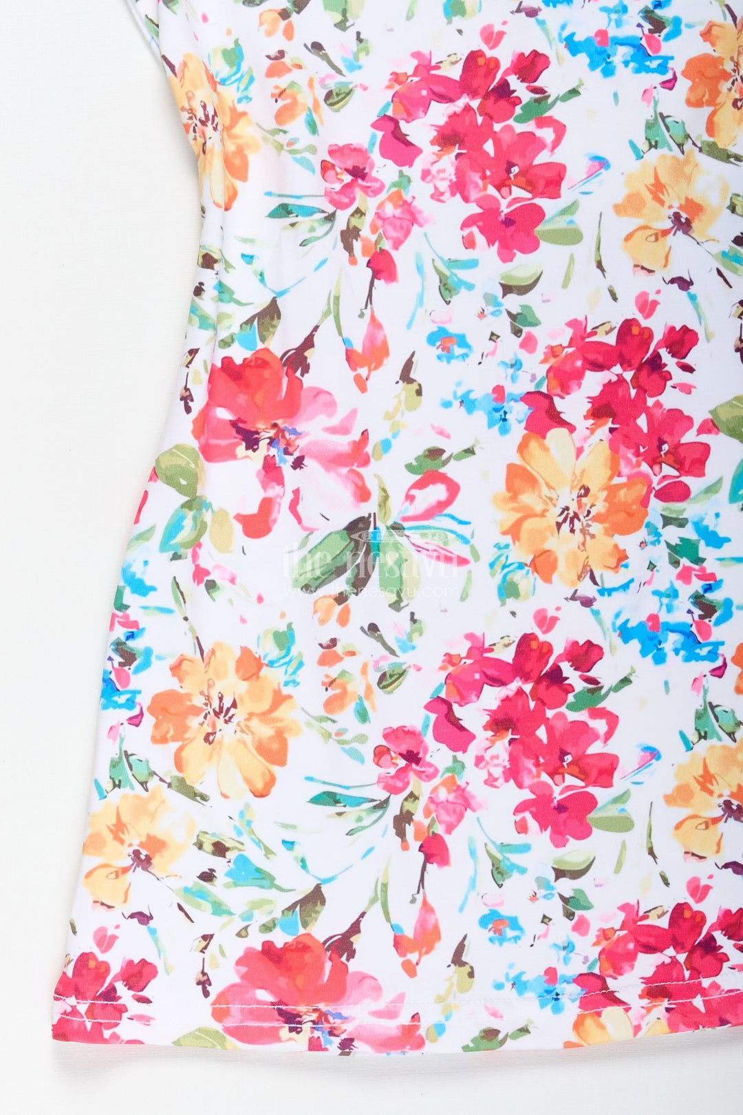 The Nesavu Girls Cotton Frock Toddler Girl Floral Cotton Frock for Birthday Parties and Photoshoots Nesavu Nesavu Toddler Girl Floral Cotton Frock Sleeveless Birthday Dress Colorful Prints