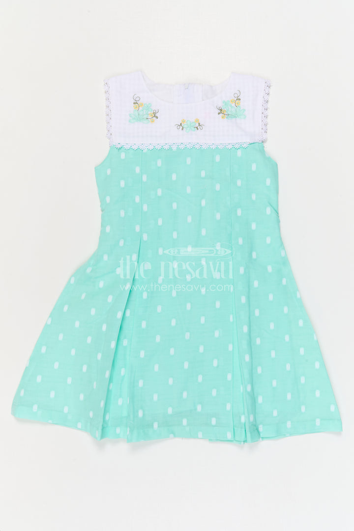 The Nesavu Girls Cotton Frock Toddler Girl Frock for Festive Gatherings and Special Outings Nesavu Nesavu Toddler Girl Cotton Frock For Festive Gatherings And Special Outings With Embroidered Details