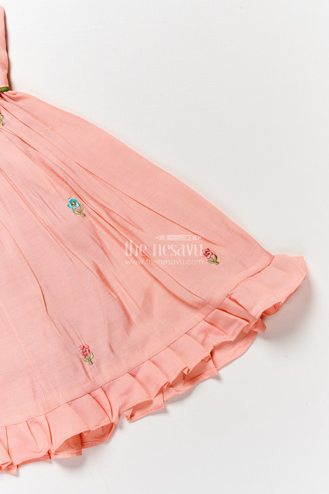 The Nesavu Girls Chanderi Frock Toddler Girl Frock for Wedding Functions and Birthday Parties Nesavu Nesavu toddler girl frock weddings birthday parties festive wear