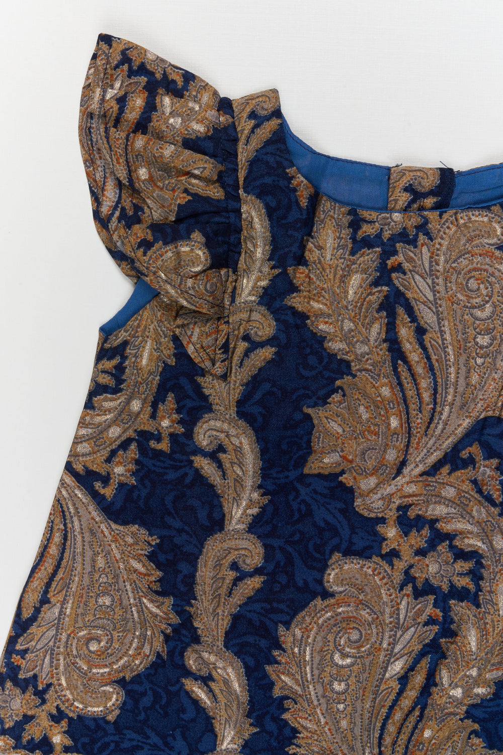 The Nesavu Girls Chanderi Frock Toddler Girl Frock for Weddings and Ethnic Day Celebrations Nesavu Nesavu toddler girl Chanderi frock with digital print for weddings and ethnic celebrations