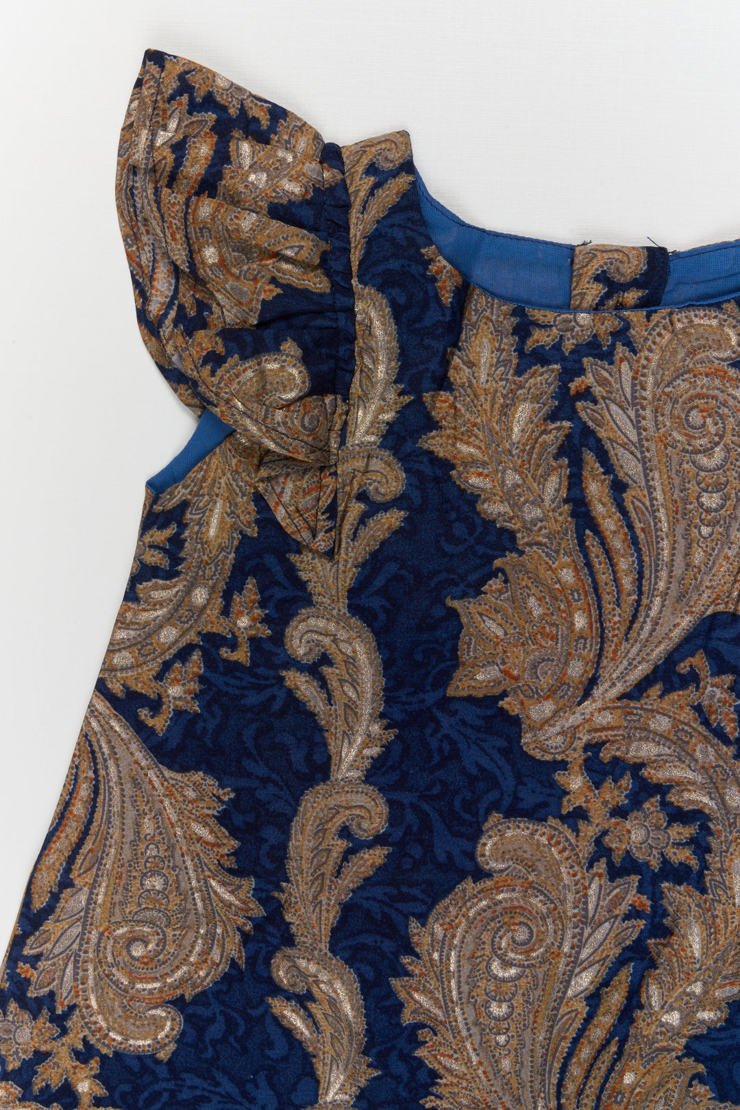 The Nesavu Girls Chanderi Frock Toddler Girl Frock for Weddings and Ethnic Day Celebrations Nesavu Nesavu toddler girl Chanderi frock with digital print for weddings and ethnic celebrations