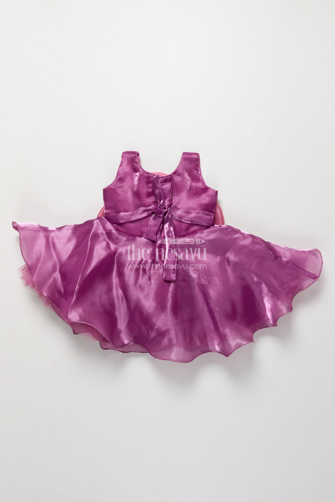 The Nesavu Girls Fancy Party Frock Toddler Girl Party Frock for Birthdays and Festive Celebrations Nesavu Nesavu toddler girl party frock floral embellishment birthdays festive events photoshoots