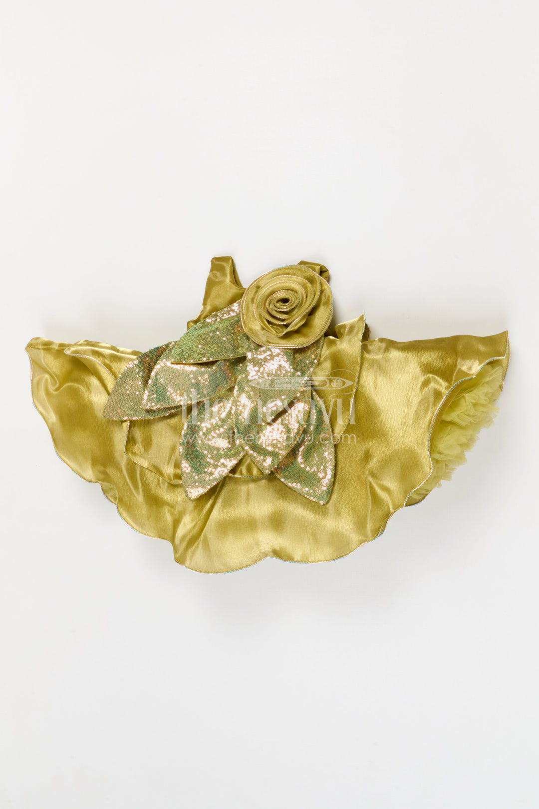 The Nesavu Girls Fancy Party Frock Toddler Girl Party Frock for Birthdays and Festive Occasions Nesavu 16 (1Y) / Green / Satin PF290A-16 Nesavu toddler girl satin party frock with sequin embroidery for birthdays and festive occasions