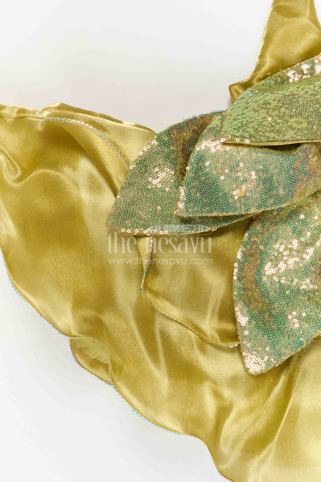 The Nesavu Girls Fancy Party Frock Toddler Girl Party Frock for Birthdays and Festive Occasions Nesavu Nesavu toddler girl satin party frock with sequin embroidery for birthdays and festive occasions