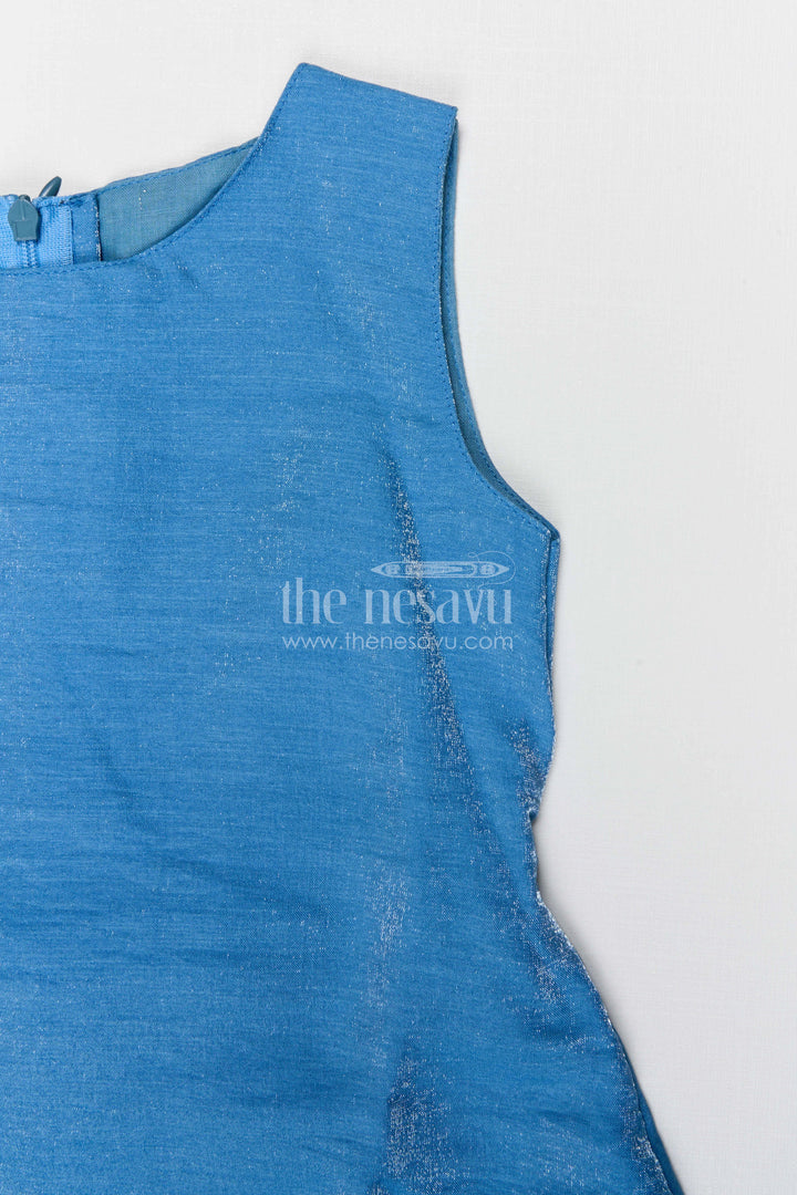 The Nesavu Girls Cotton Frock Toddler Girl Party Frock with Embellished Jacket for Celebrations Nesavu Nesavu toddler girl georgette party frock with flower embellished jacket for birthdays and celebrations