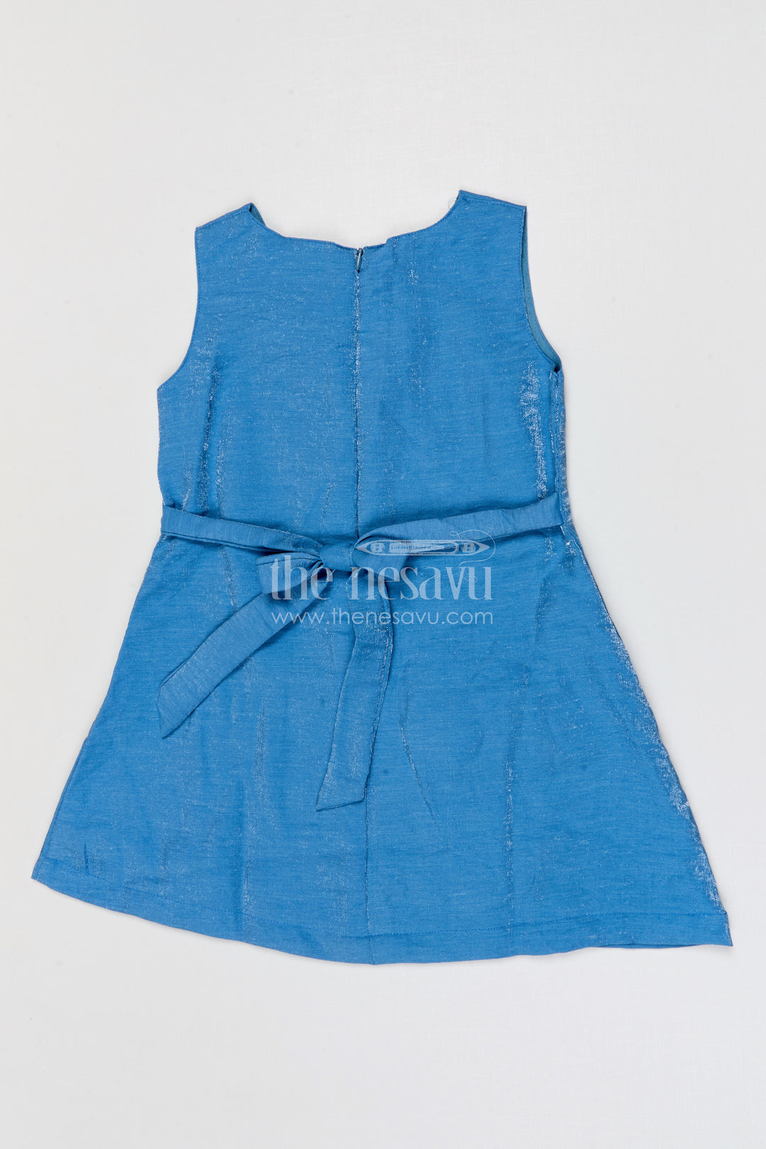 The Nesavu Girls Cotton Frock Toddler Girl Party Frock with Embellished Jacket for Celebrations Nesavu Nesavu toddler girl georgette party frock with flower embellished jacket for birthdays and celebrations