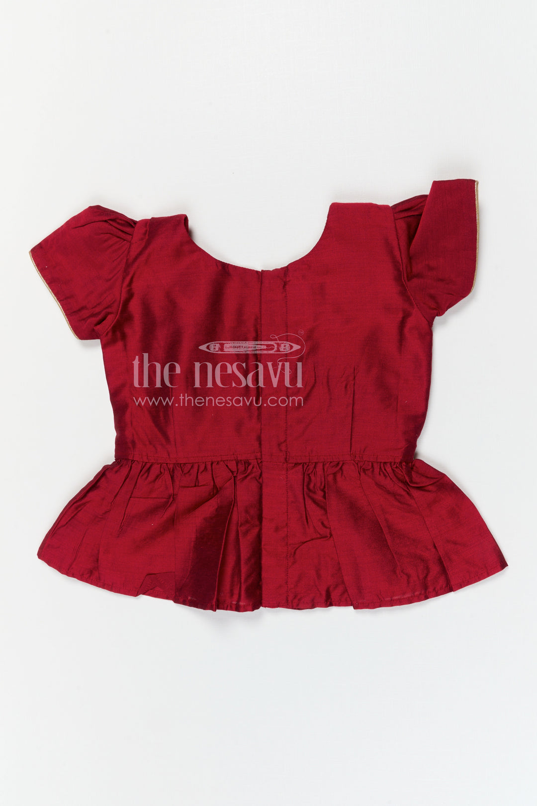 The Nesavu Pattu Pavadai Toddler Girl Pattu Pavadai for Traditional Functions and Festive Wear Nesavu Nesavu toddler girl pattu pavadai for festive wear and traditional functions with semi banaras silk comfort fit