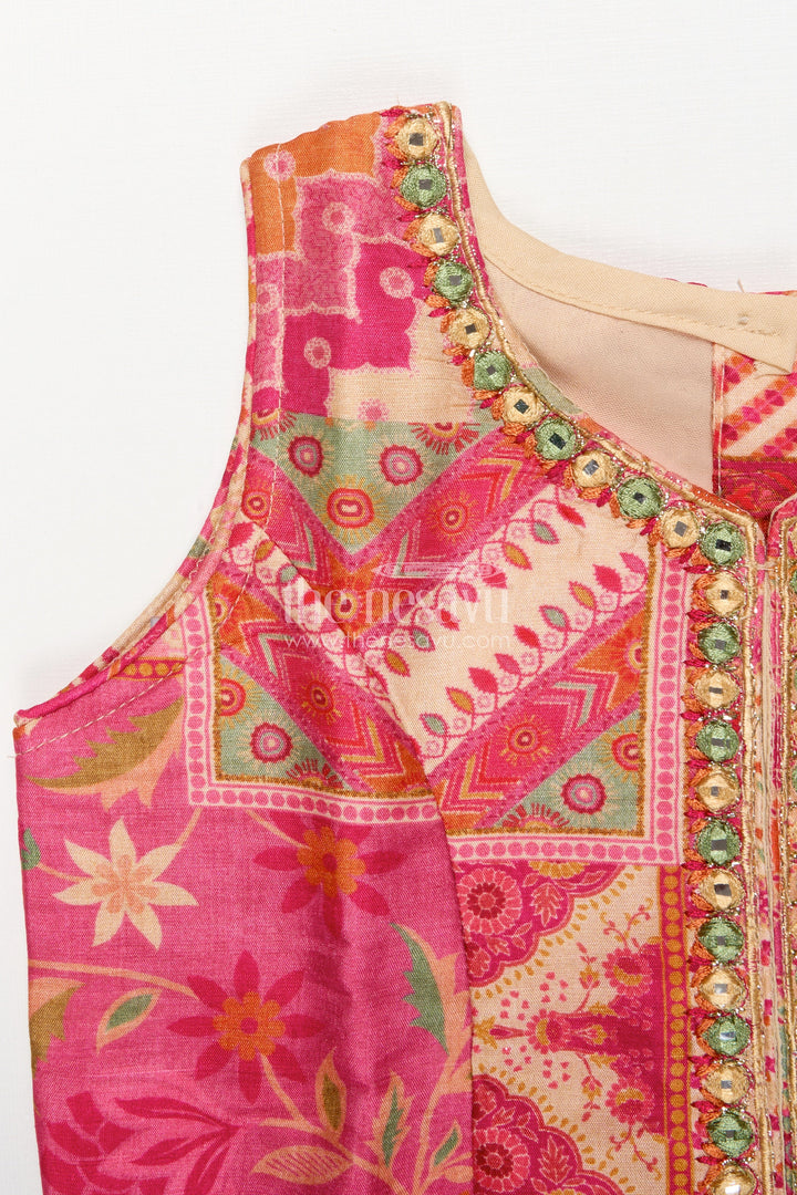 The Nesavu Girls Sharara / Plazo Set Toddler Girl Sharara Set for Ethnic Celebrations and Events Nesavu Nesavu toddler girl sharara set muslin silk weddings cultural festivities