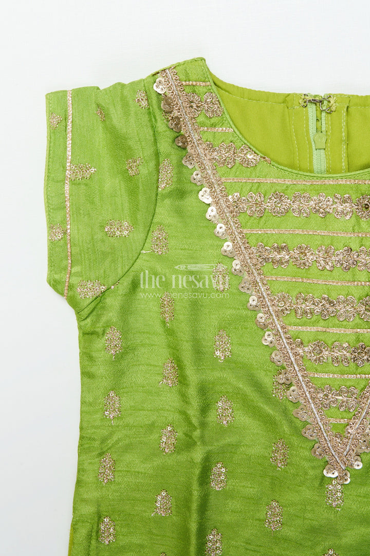 The Nesavu Girls Sharara / Plazo Set Toddler Girl Sharara Set for Weddings and Festive Occasions Nesavu Nesavu toddler girl sharara set viscose silk weddings festive functions