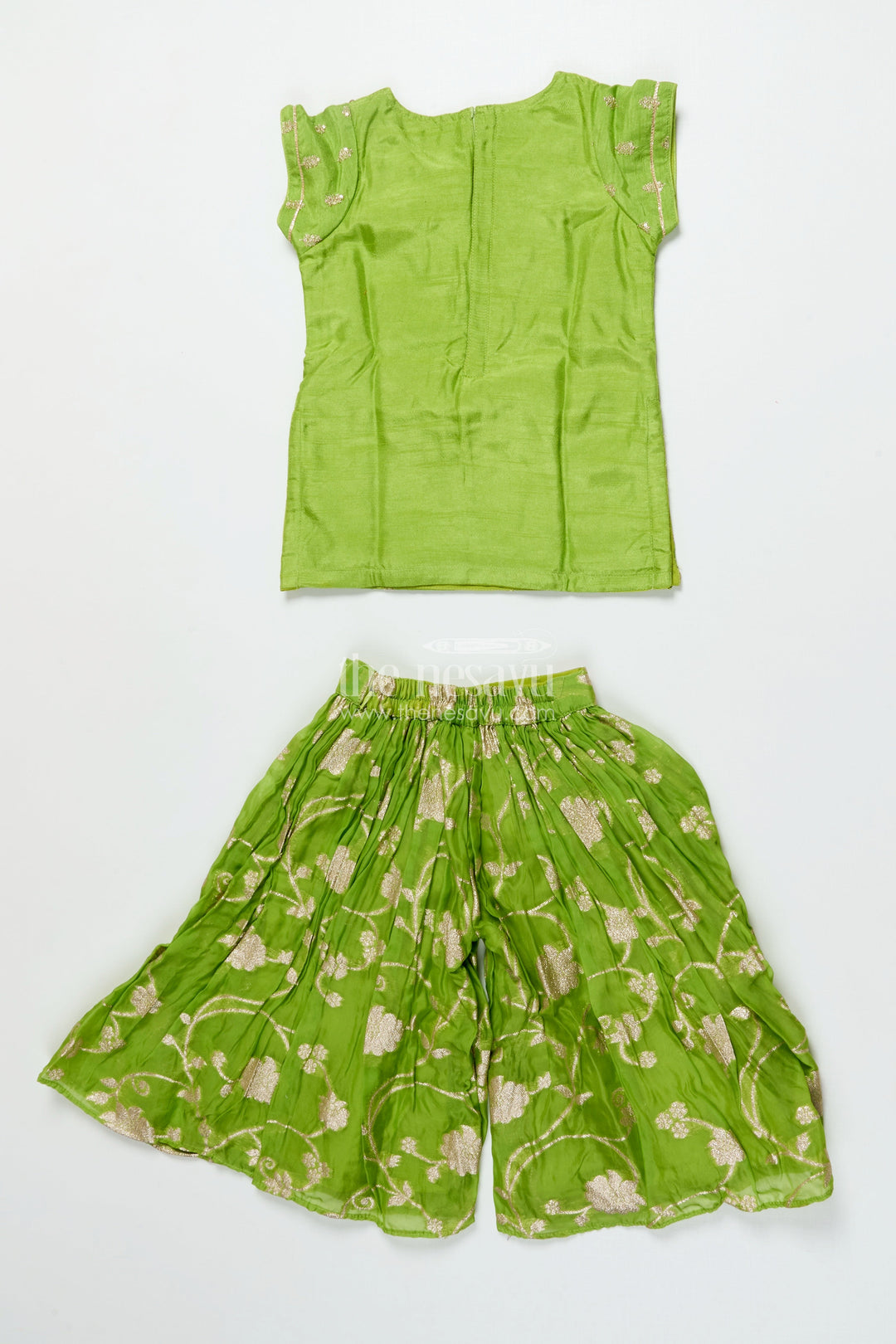 The Nesavu Girls Sharara / Plazo Set Toddler Girl Sharara Set for Weddings and Festive Occasions Nesavu Nesavu toddler girl sharara set viscose silk weddings festive functions