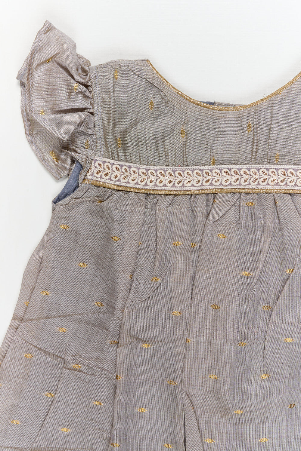 The Nesavu Girls Cotton Frock Toddler Girl Silk Frock for Poojas and Cultural Functions Nesavu Nesavu toddler girl viscose silk frock with butti design for poojas and festive events