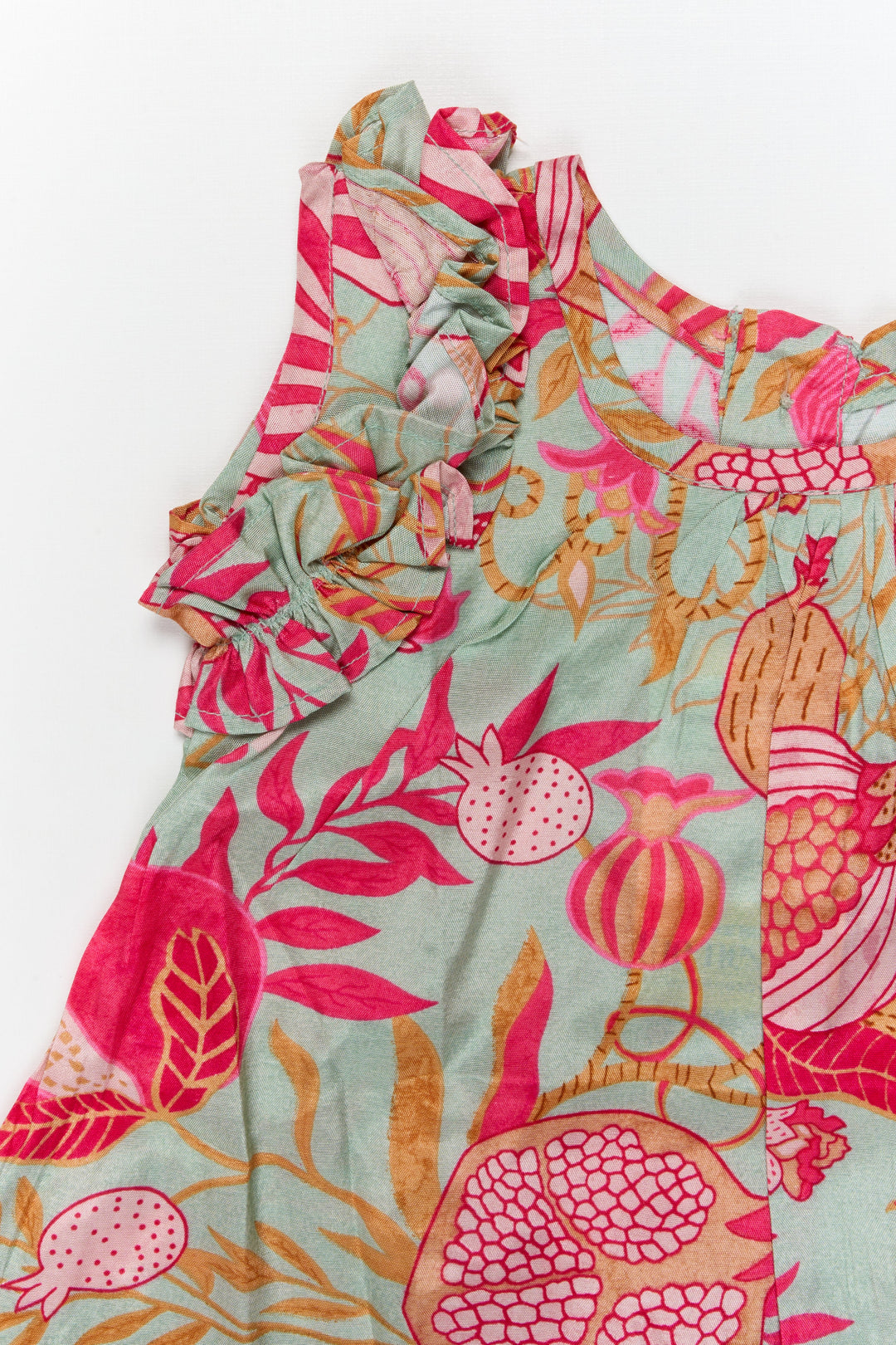 The Nesavu Girls Cotton Frock Toddler Girl Viscose Silk Frock with Floral Print for Casual Festive Moments Nesavu Nesavu toddler girl viscose silk frock with digital floral print for festive and casual occasions