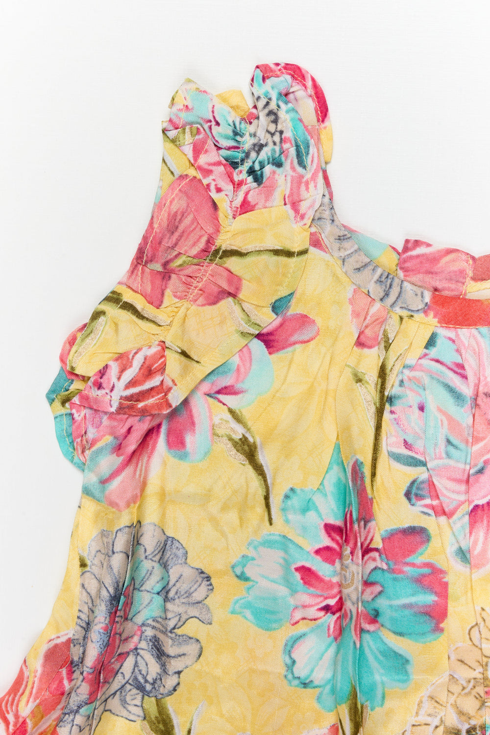 The Nesavu Girls Cotton Frock Toddler Girl Viscose Silk Frock with Floral Print for Festive Outings Nesavu Nesavu toddler girl viscose silk frock with digital floral print for birthdays and festive days