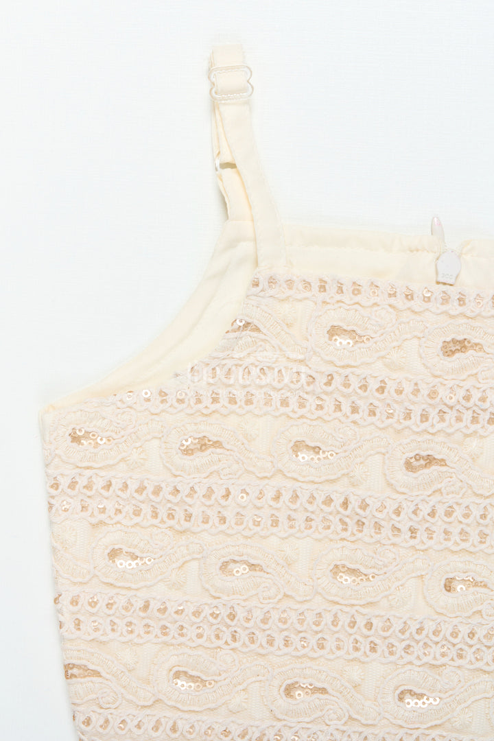 The Nesavu Girls Co-Ord Sets Toddler Girls Co-Ord Set with Thread Embroidery for Festive Occasions Nesavu Nesavu toddler girls co-ord set thread embroidery ethnic day celebrations