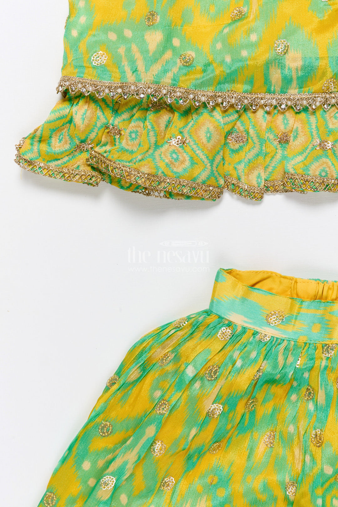 The Nesavu Girls Lehenga Choli Toddler Girls Lehenga Choli Set for Weddings and Festive Events Nesavu Nesavu toddler girls lehenga choli festive functions weddings digital print