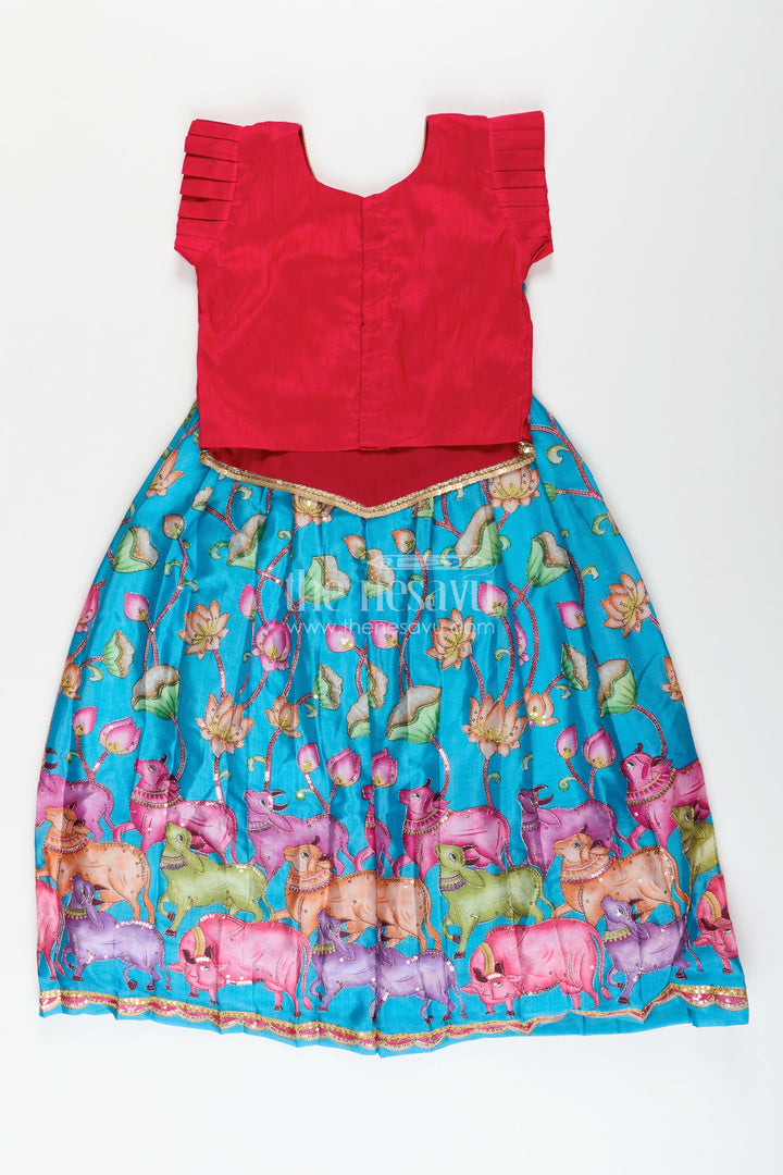 The Nesavu Pattu Pavadai Toddler Pattu Pavadai for Weddings and Traditional Functions Nesavu Nesavu toddler pattu pavadai traditional weddings Banaras silk embellished yoke