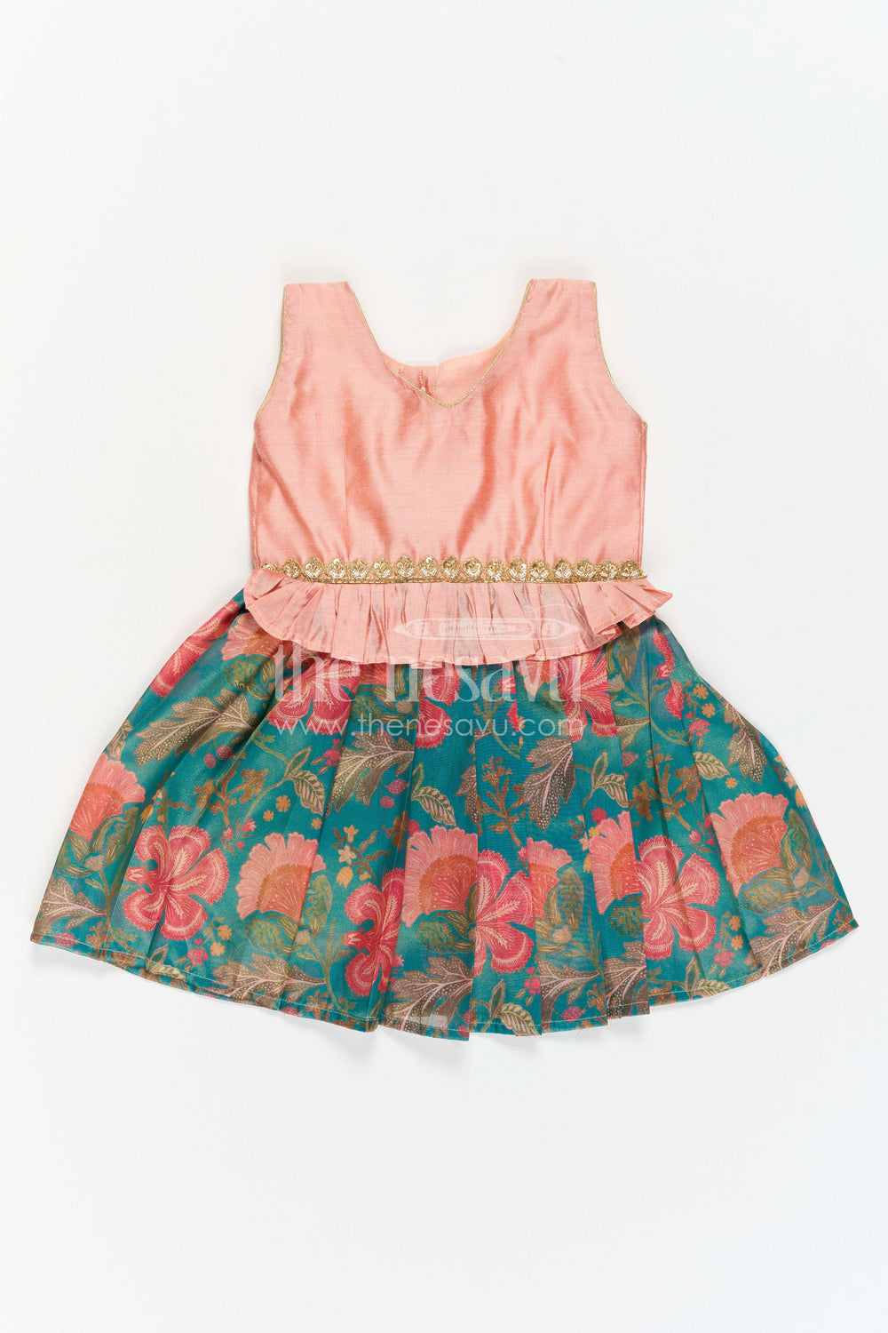 The Nesavu Silk Frock Toddler Silk Frock for Garden Birthday and Family Outing Nesavu Nesavu Toddler Silk Frock For Garden Birthday And Family Outing With Digital Print