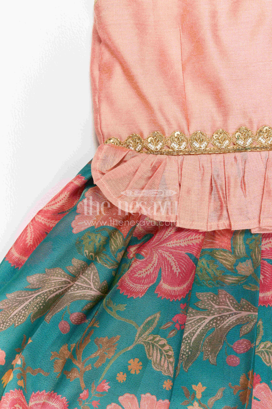 The Nesavu Silk Frock Toddler Silk Frock for Garden Birthday and Family Outing Nesavu Nesavu Toddler Silk Frock For Garden Birthday And Family Outing With Digital Print