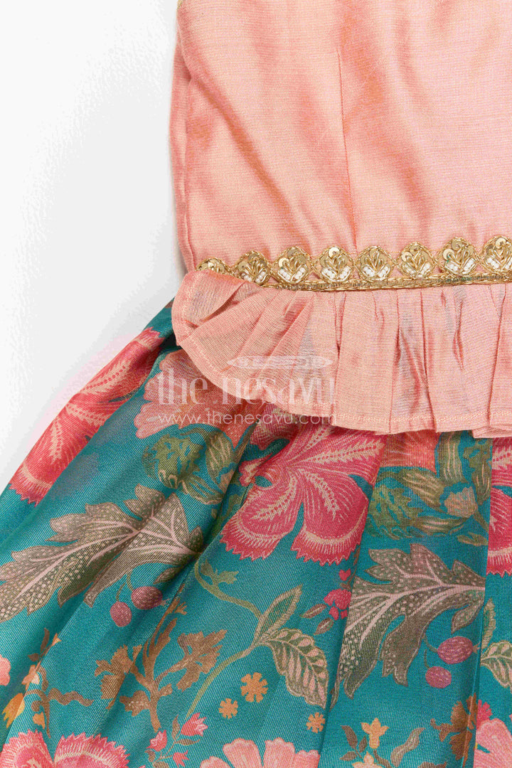 The Nesavu Silk Frock Toddler Silk Frock for Garden Birthday and Family Outing Nesavu Nesavu Toddler Silk Frock For Garden Birthday And Family Outing With Digital Print