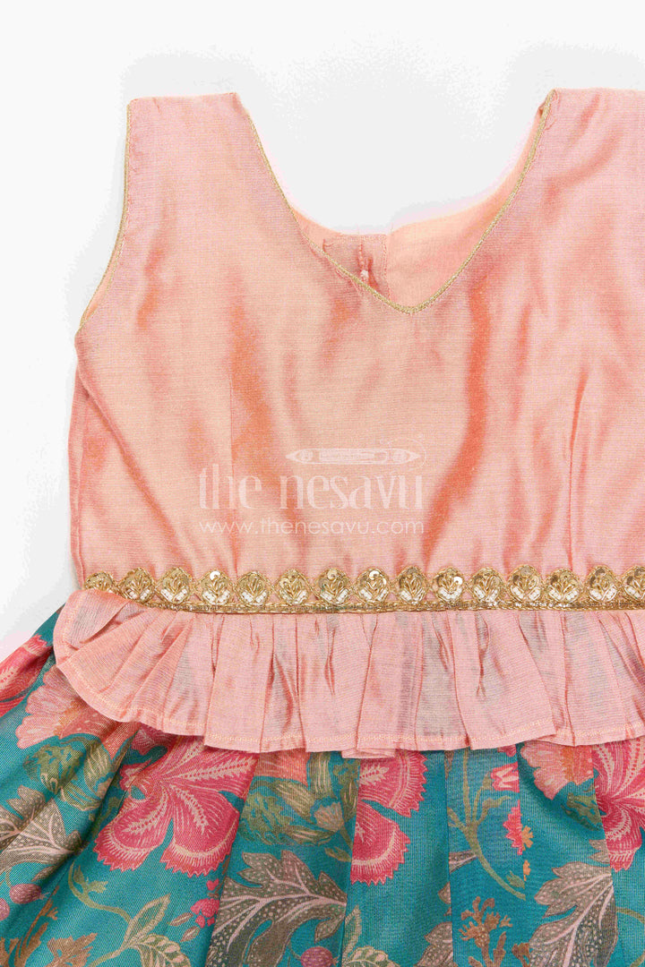 The Nesavu Silk Frock Toddler Silk Frock for Garden Birthday and Family Outing Nesavu Nesavu Toddler Silk Frock For Garden Birthday And Family Outing With Digital Print