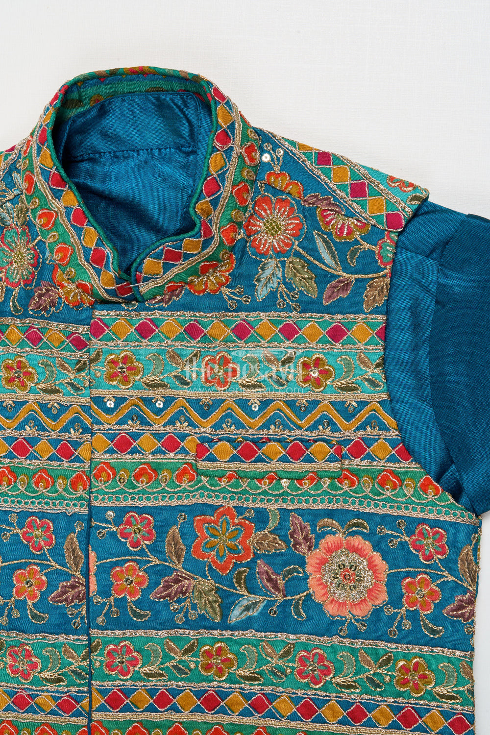 The Nesavu Boys Jacket Sets Traditional Boys Jacket Kurta Set for Festivals and Events Nesavu Nesavu boys traditional jacket kurta set embroidery weddings ethnic wear