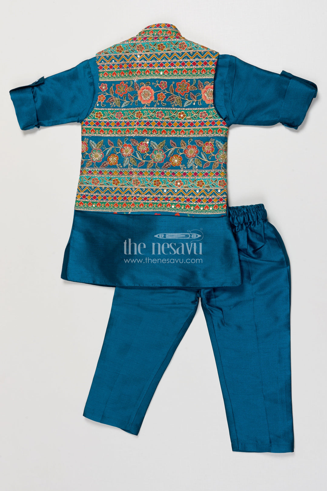 The Nesavu Boys Jacket Sets Traditional Boys Jacket Kurta Set for Festivals and Events Nesavu Nesavu boys traditional jacket kurta set embroidery weddings ethnic wear
