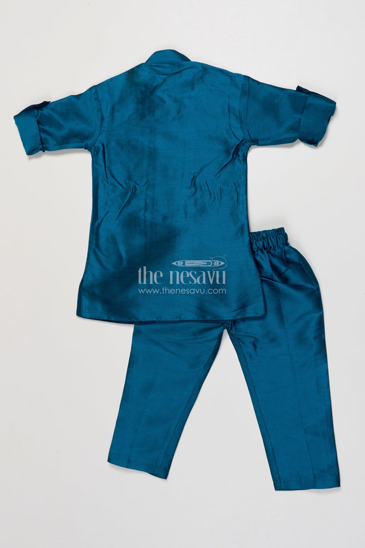 The Nesavu Boys Jacket Sets Traditional Boys Jacket Kurta Set for Festivals and Events Nesavu Nesavu boys traditional jacket kurta set embroidery weddings ethnic wear