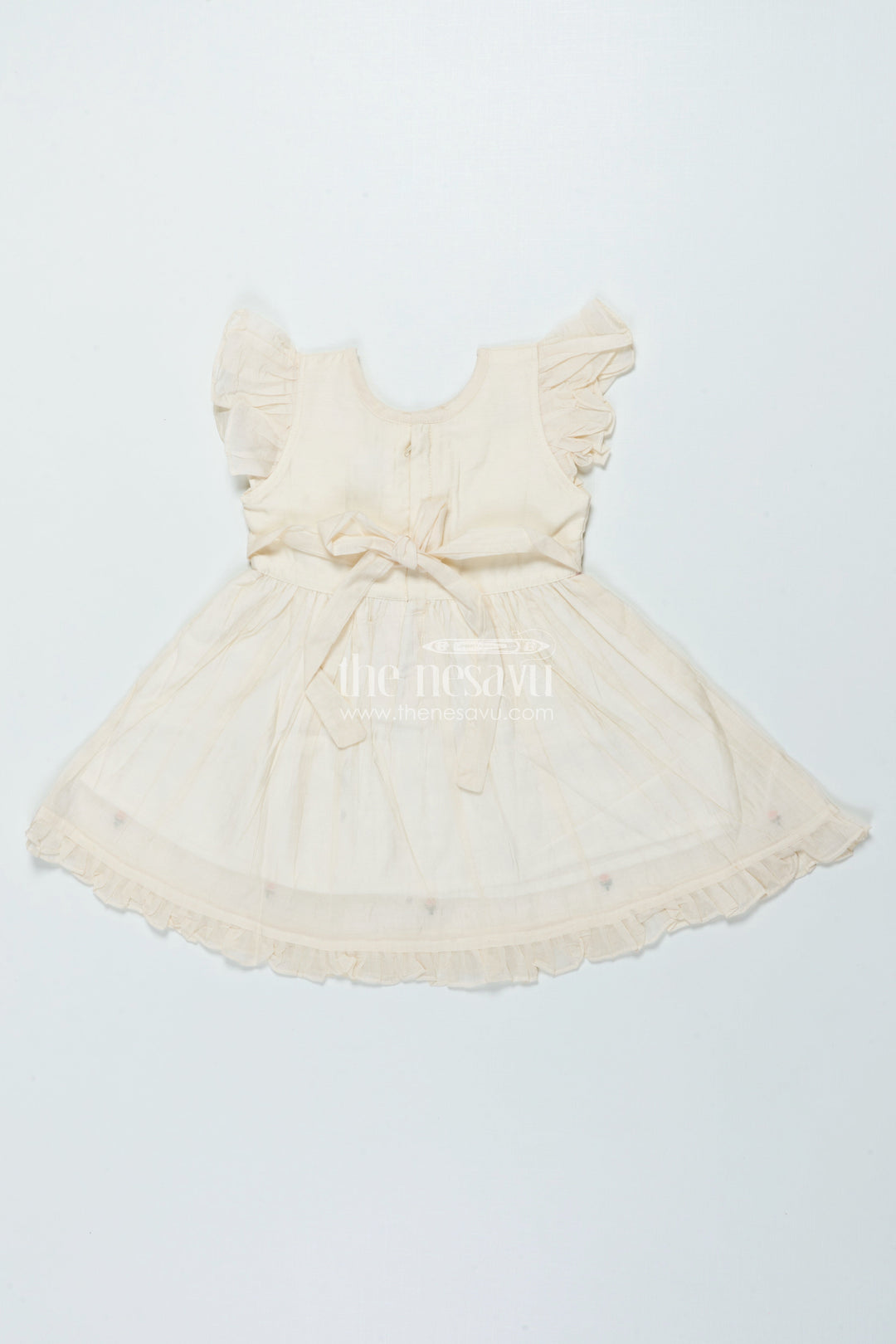 The Nesavu Girls Chanderi Frock Traditional Chanderi Frock for Baby Girls for Festivals and Naming Ceremony Nesavu Nesavu traditional chanderi frock baby girls embroidery naming ceremonies poojas