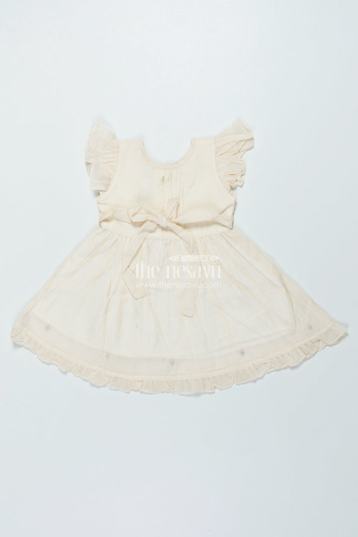 The Nesavu Girls Chanderi Frock Traditional Chanderi Frock for Baby Girls for Festivals and Naming Ceremony Nesavu Nesavu traditional chanderi frock baby girls embroidery naming ceremonies poojas