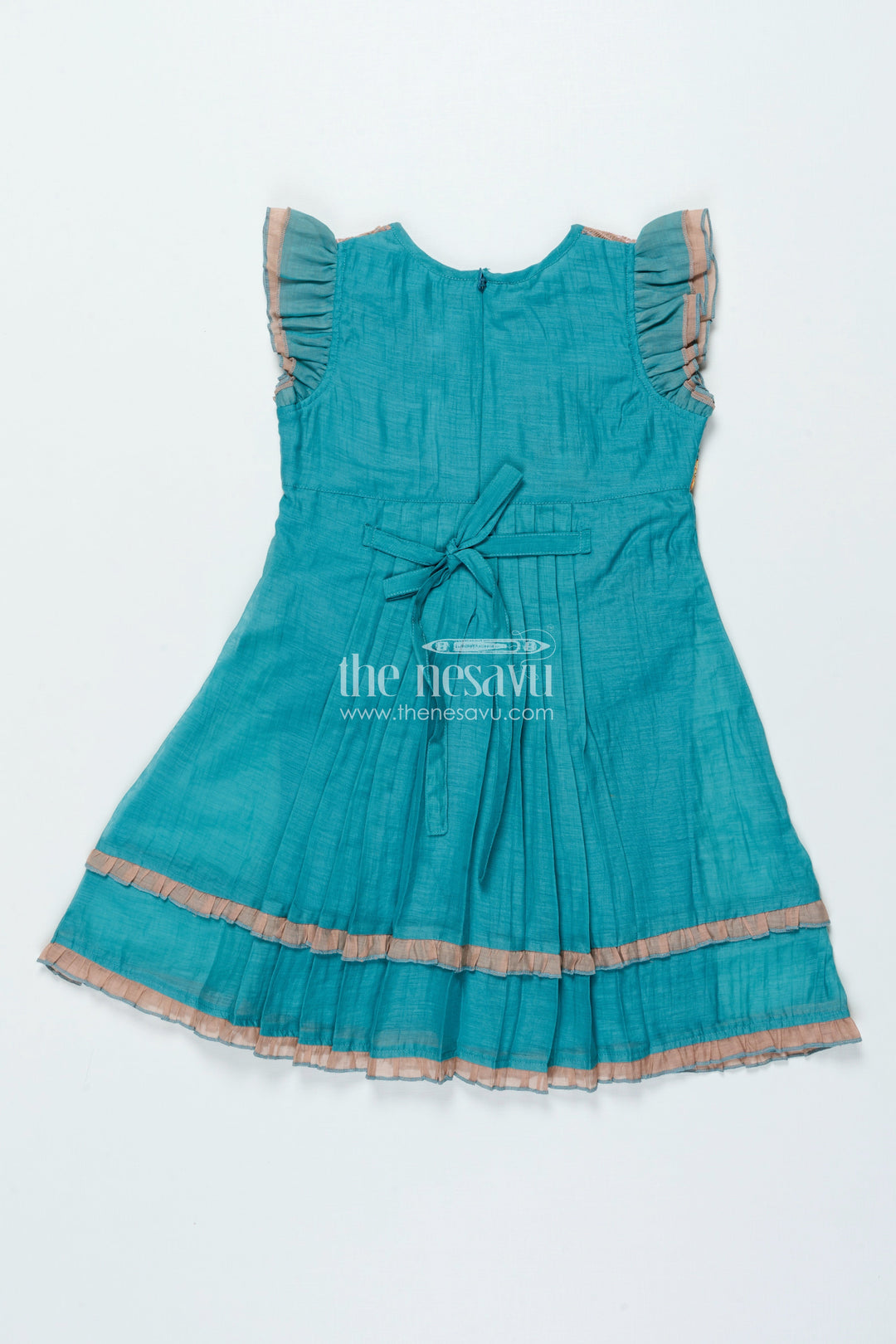 The Nesavu Girls Cotton Frock Traditional Cotton Frock for Girls for Dance Programs and Festive Functions Nesavu Nesavu traditional embroidered cotton frock girls festive wear dance events