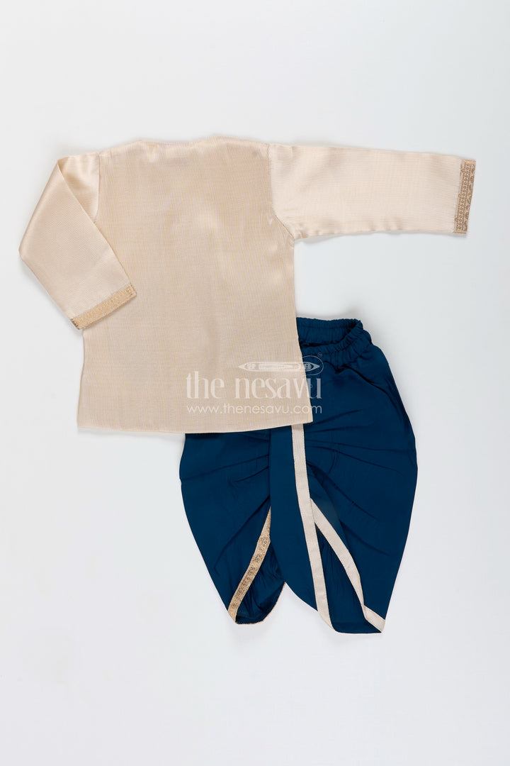 The Nesavu Boys Dothi Set Traditional dhoti kurta set for baby boys – perfect for weddings and festivals Nesavu Traditional boys dhoti kurta set tissue silk  best weddings naming ceremonies