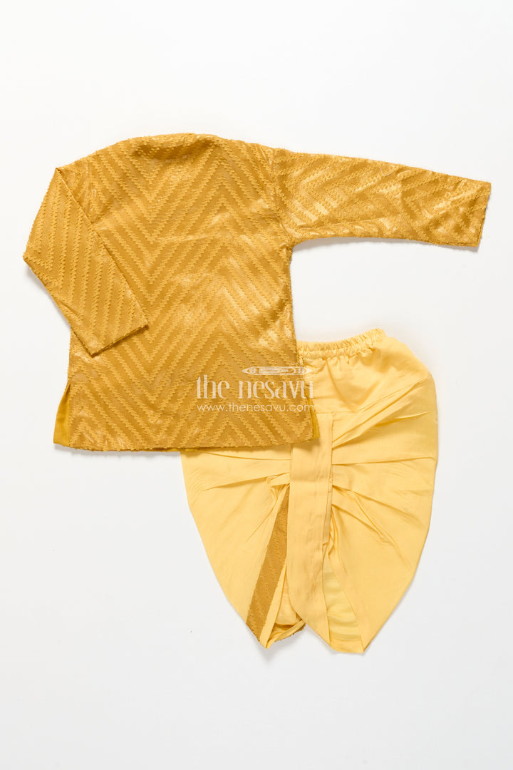 The Nesavu Boys Dothi Set Traditional Dothi Set for Toddler Boys Attending Pujas and Festivals Nesavu Nesavu traditional dothi kurta set toddler boys  perfect pujas functions cultural events