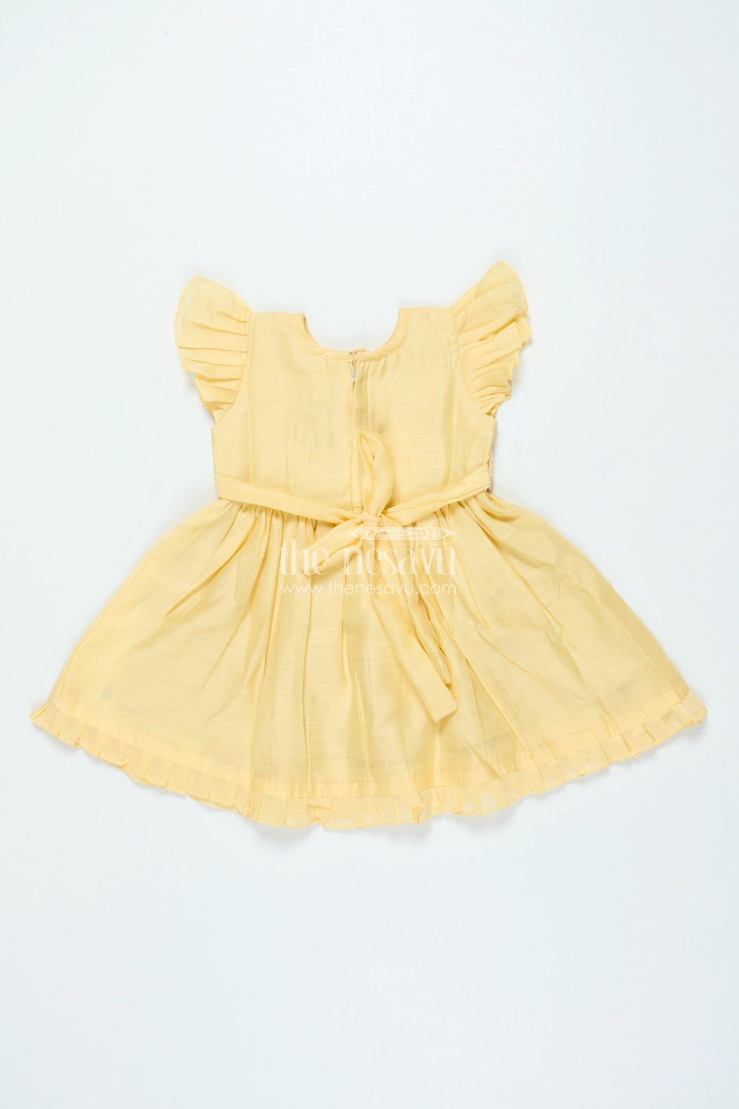 The Nesavu Girls Chanderi Frock Traditional Frock for Baby Girls for Festive Rituals and Temple Visits Nesavu Nesavu chanderi cotton frock baby girls embroidery festive rituals family occasions