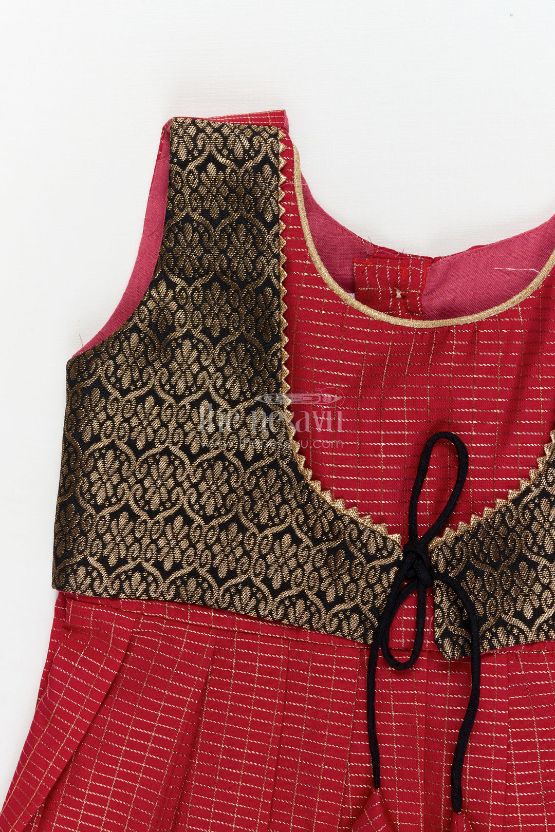 The Nesavu Girls Kanchi Silk Frock Traditional Frock for Toddler Girls Inspired by Kanchipuram Silk Sarees Nesavu Nesavu traditional silk frock for toddler girls with Kanchipuram saree inspired design