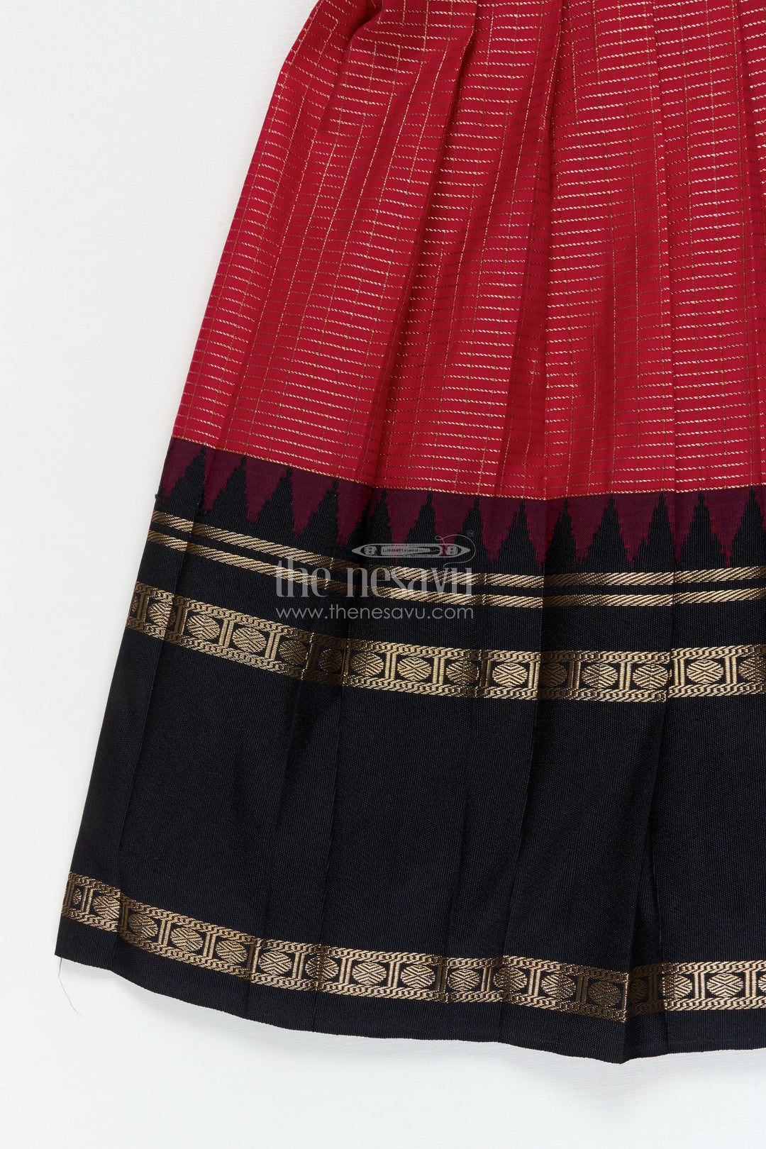 The Nesavu Girls Kanchi Silk Frock Traditional Frock for Toddler Girls Inspired by Kanchipuram Silk Sarees Nesavu Nesavu traditional silk frock for toddler girls with Kanchipuram saree inspired design