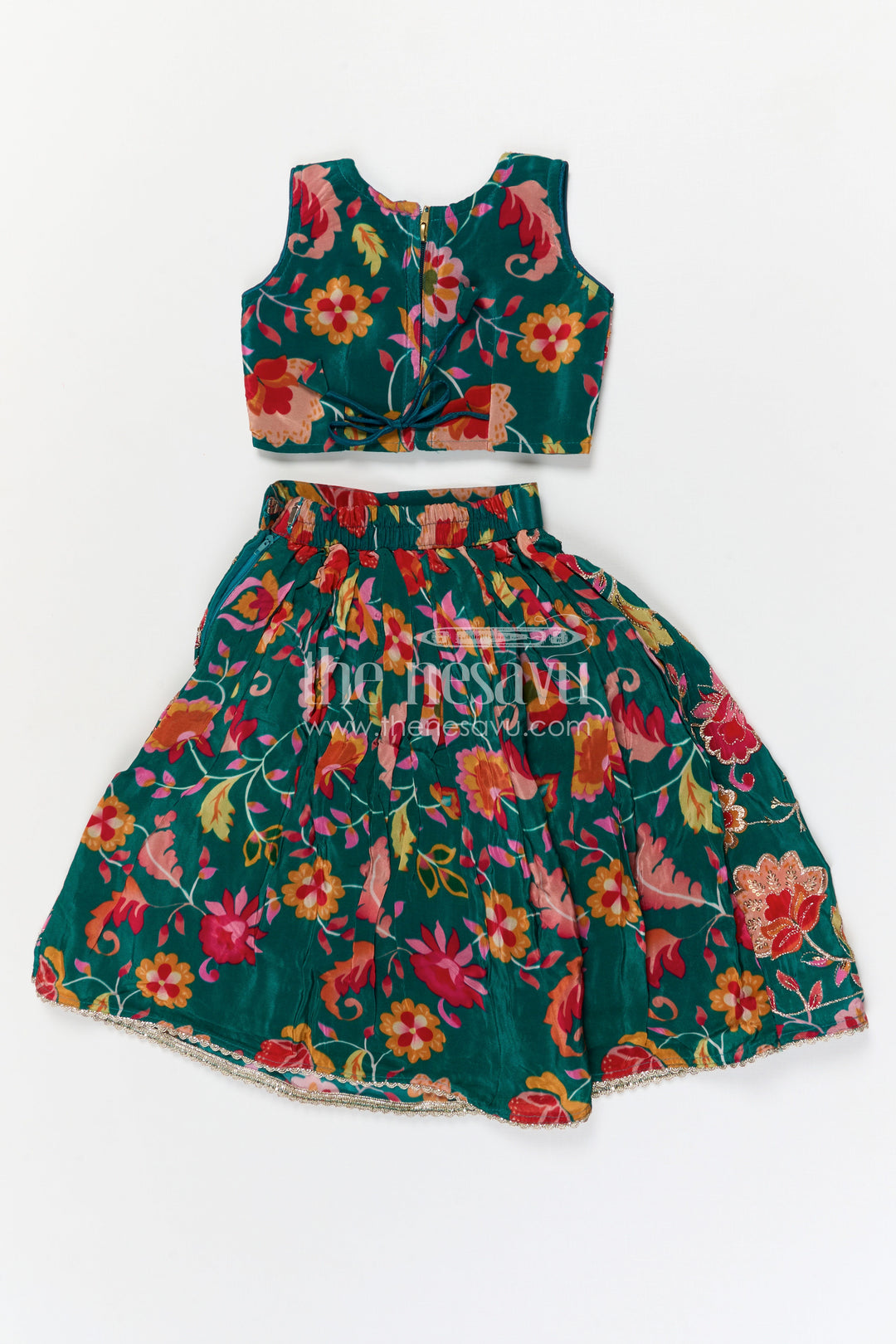 The Nesavu Girls Lehenga Choli Traditional Lehenga for Girls’ Wedding Celebrations Nesavu Nesavu girls lehenga choli for weddings with viscose blend silk and designer embroidery festive ethnic wear