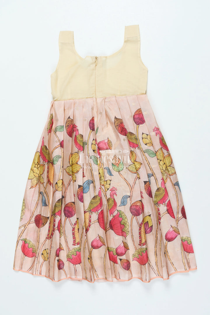 The Nesavu Pattu Pavadai Traditional Pattu Pavadai for Baby Girls for Festive Wear and Gifting Nesavu Nesavu baby girl traditional pattu pavadai lotus motif skirt puff sleeve blouse