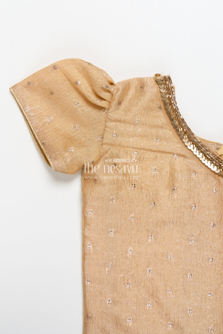 The Nesavu Pattu Pavadai Traditional Pattu Pavadai for Toddler Girls for Festive and Temple Wear Nesavu Nesavu traditional pattu pavadai toddler girls semi banaras skirt tissue silk yoke