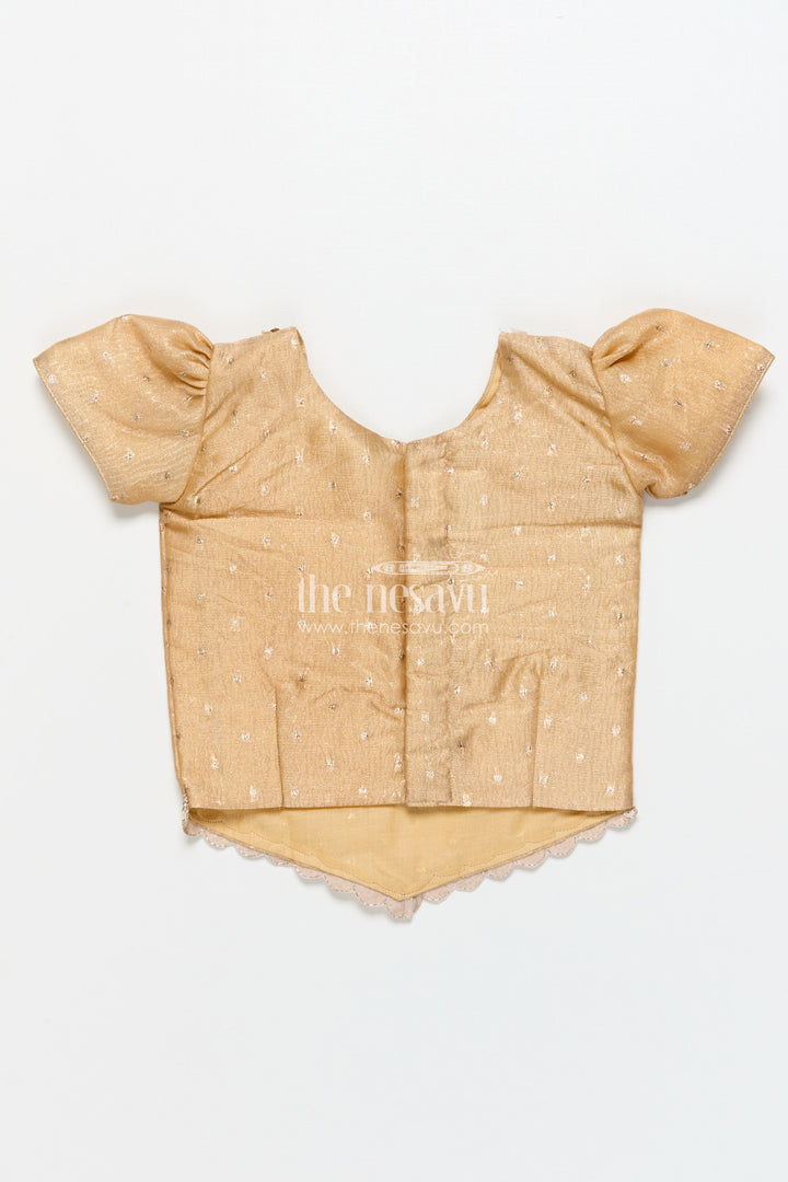 The Nesavu Pattu Pavadai Traditional Pattu Pavadai for Toddler Girls for Festive and Temple Wear Nesavu Nesavu traditional pattu pavadai toddler girls semi banaras skirt tissue silk yoke