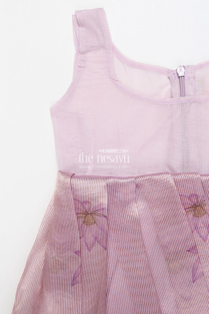 The Nesavu Pattu Pavadai Traditional Pattu Pavadai for Toddler Girls for Poojas and Festive Dressing Nesavu Nesavu pattu pavadai toddler girls gold-detailed tissue silk banaras yoke